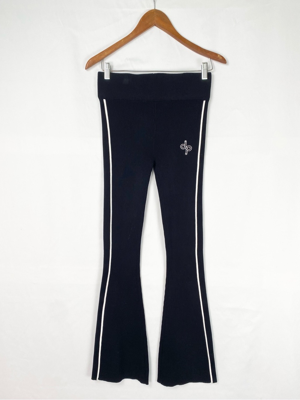 Daily Practice Side Stripe Sweatpants Black & White Pattern Size Xs Ribbed
